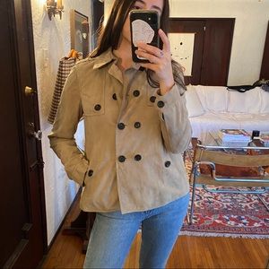 Madewell Wearmaster Suede Utility Cropped Trench